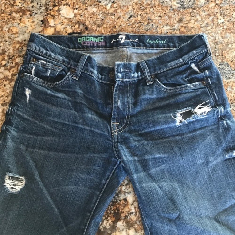 7 mankind destroyed organic cotton jean size 28 - Picture 3 of 4